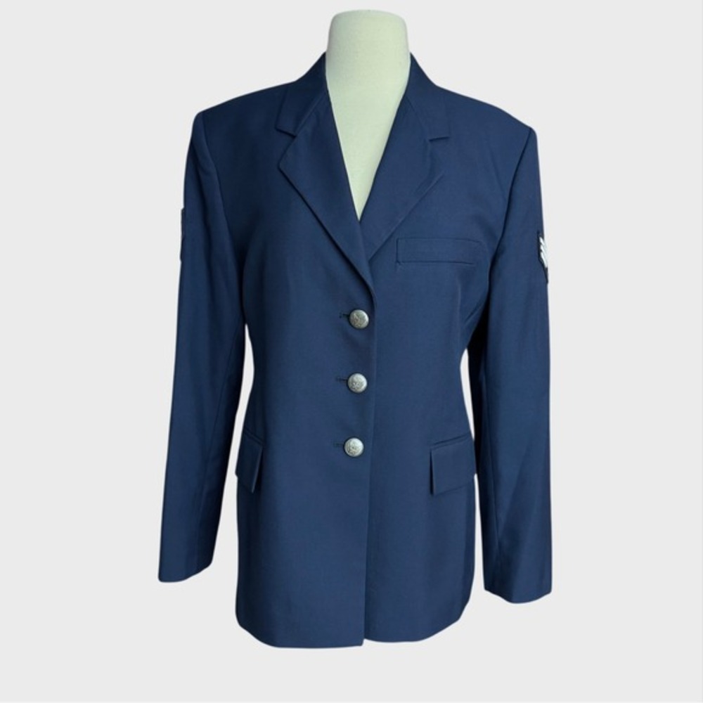 Vintage Women's Air Force Blazer‎ Medium - Navy Blue Preppy New York Style